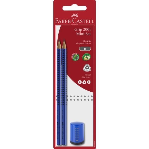 Zestaw 2 ołówki Grip + mini temperówka Faber Castell Mix kolorów