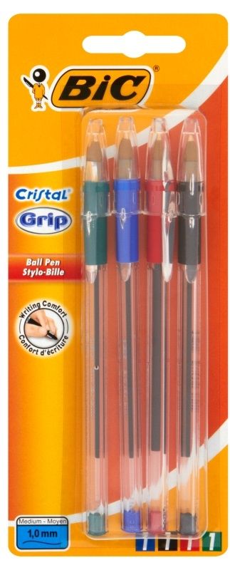 Zestaw długopisów BIC Cristal Grip 4 szt 3086123004016