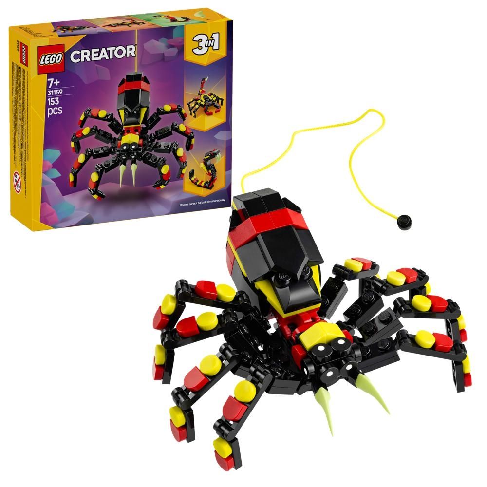 LEGO  Creator 3 w 1 Dzikie zwierzęta: niezwykły pająk 31159