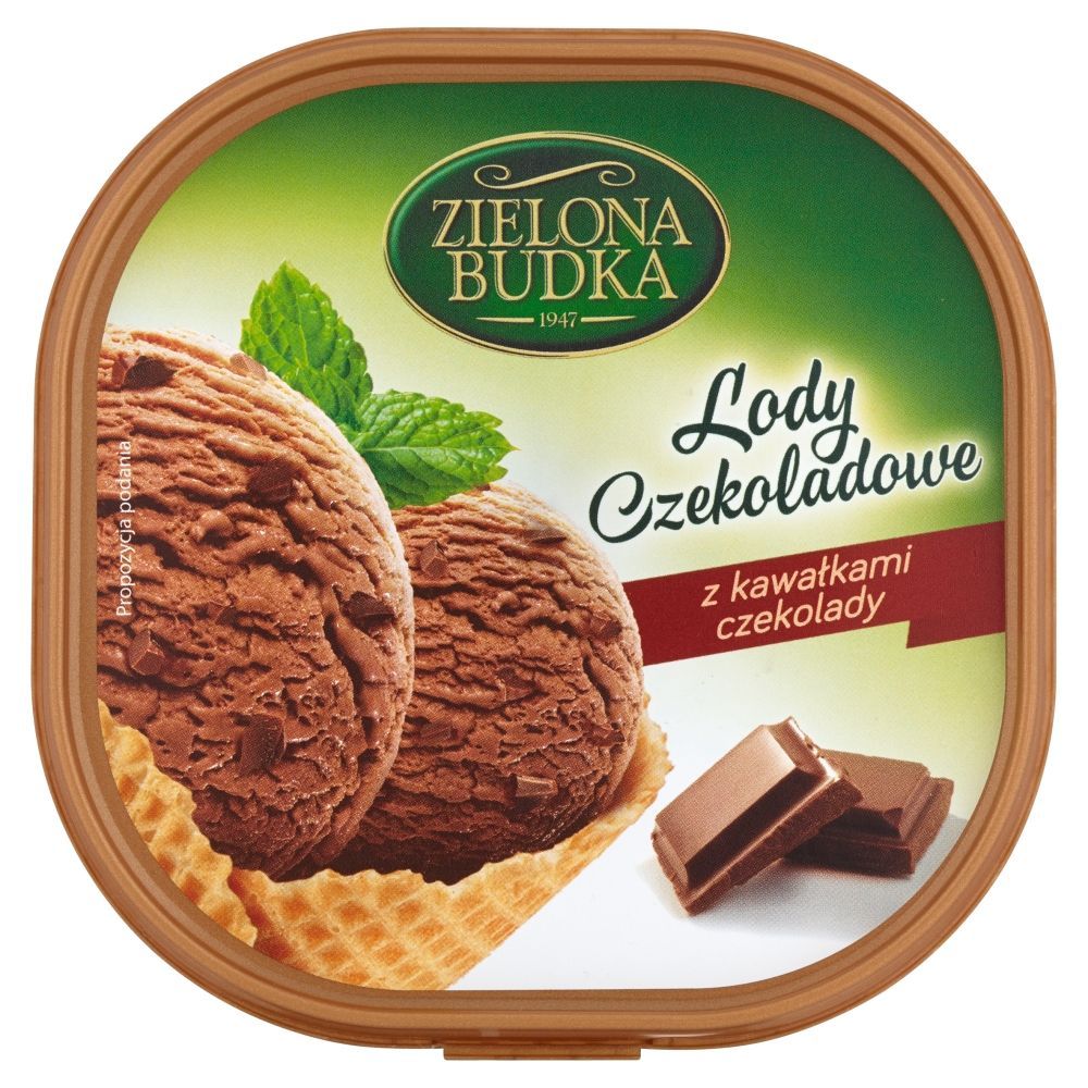 Zielona Budka Lody czekoladowe z kawałkami czekolady 500 ml