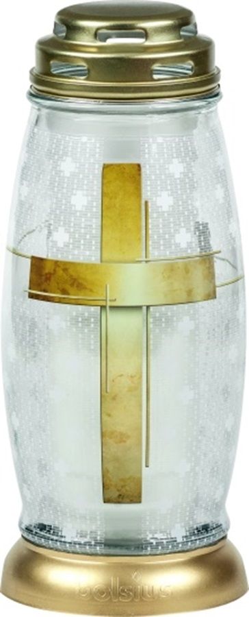 Znicz BOLSIUS Effect Light Krzyż Witraż Nowy 103994147500