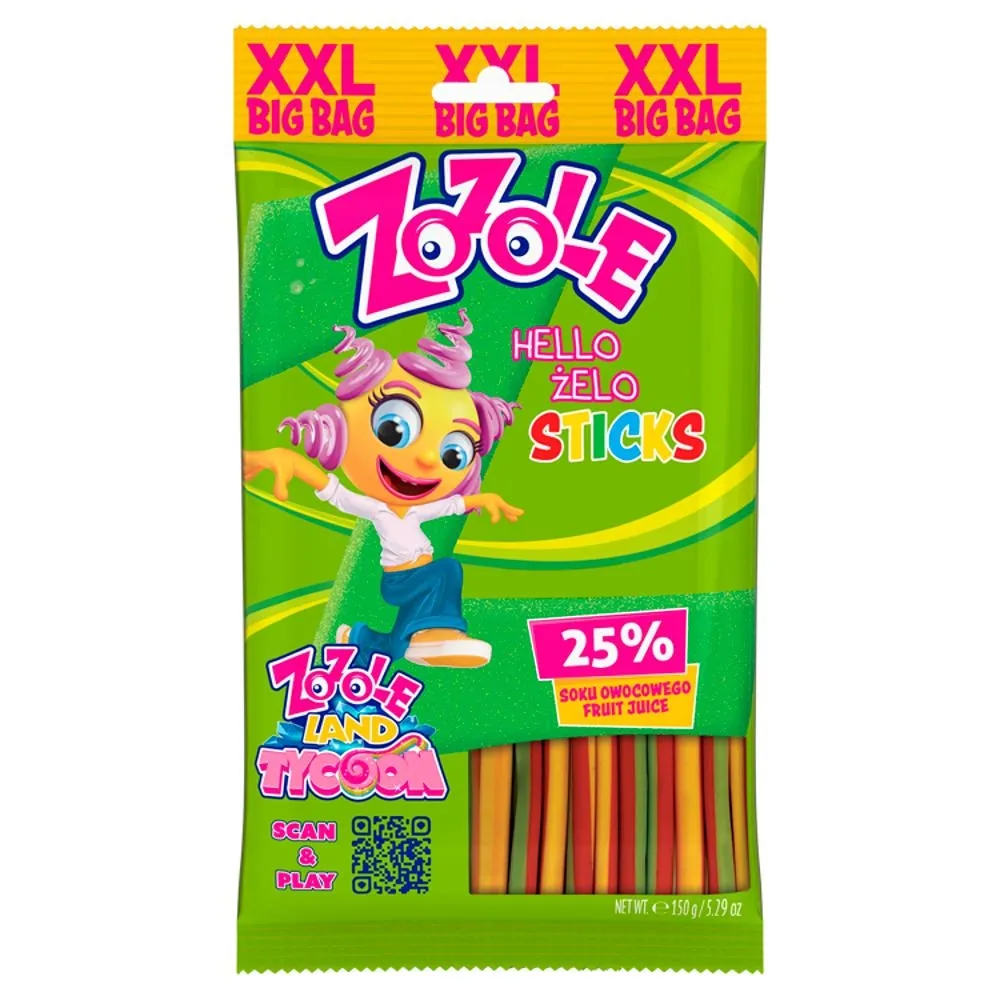 Zozole Hello Żelo Sticks Żelki o smaku owocowym 150 g