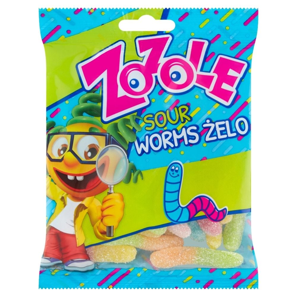 Zozole Worms Żelo Kwaśne żelki o smaku owocowym 75 g